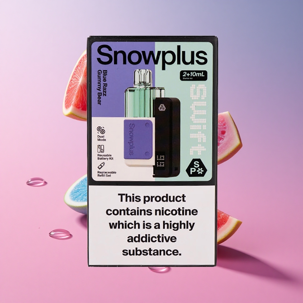 Snowplus Swift 5000 Puffs Prefilled Pod Kit דובוני גומי ראז כחול 1000 mAh 2+10 מ\"ל