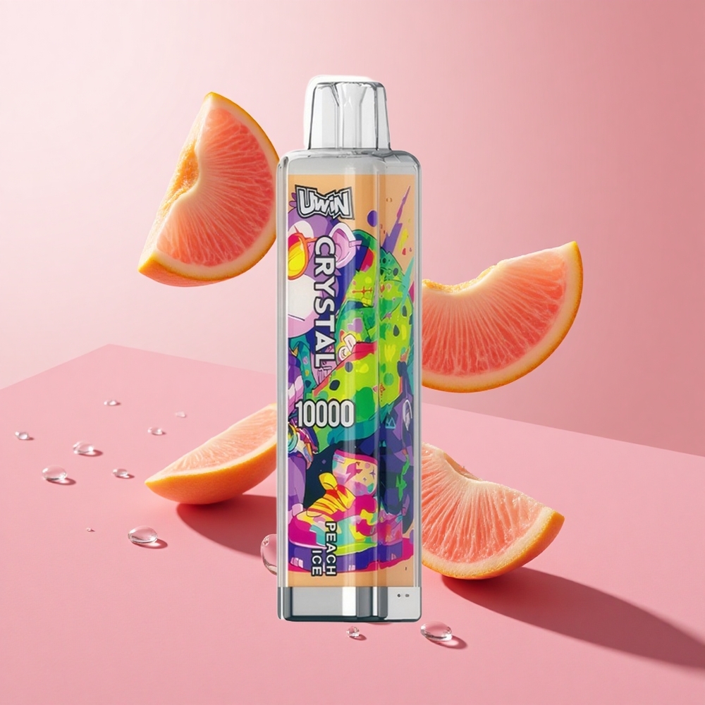UWIN Crystal 10000 Puffs אפרסק קרח 0% 2% 3% 5% ניקוטין 18ml