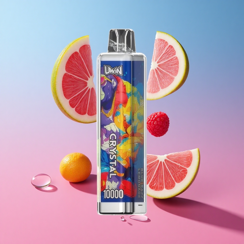 UWIN Crystal 10000 Puffs לימונדת פטל כחול עם סוללה 650mAh ו-18ml