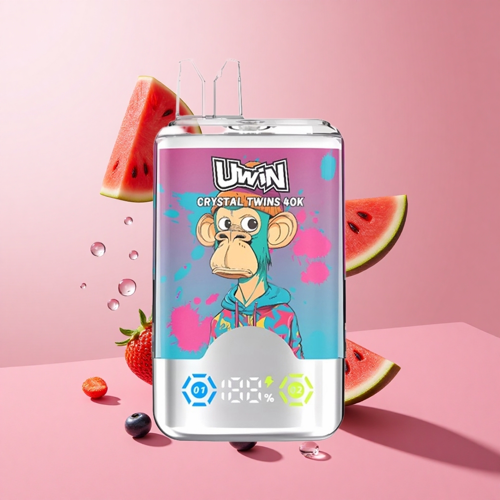 UWIN Crystal Twins 40000 Puffs אבטיח-קרח פירות יער מעורבים 32ml סוללה 850mAh