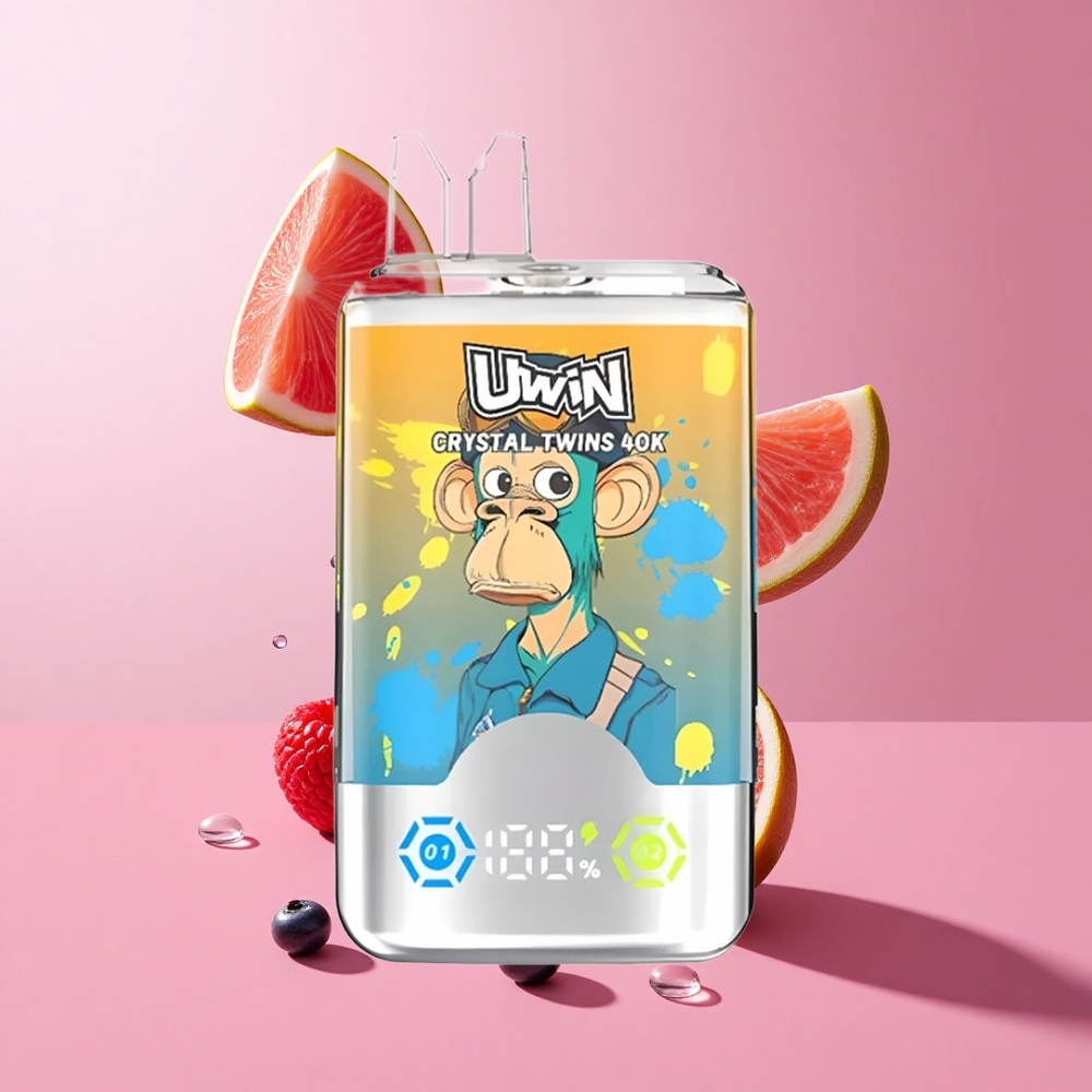 UWIN Crystal Twins 40000 Puffs פטל כחול דובדבן קרח עם סוללה 850mAh וסליל 0.6 Ohm