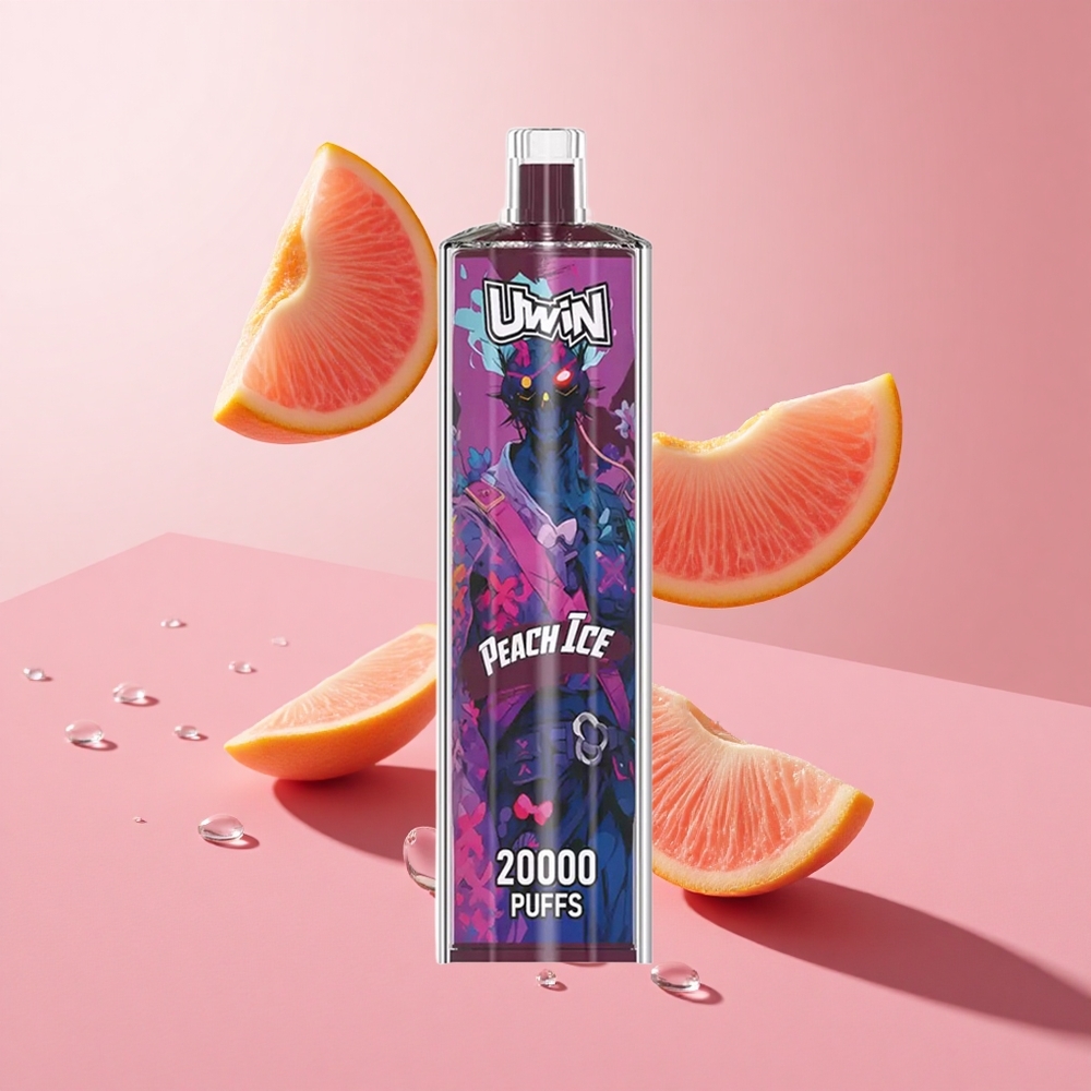 Uwin Shisha Hookah Crystal 20000 Puffs אפס ניקוטין 22ml אפרסק קרח