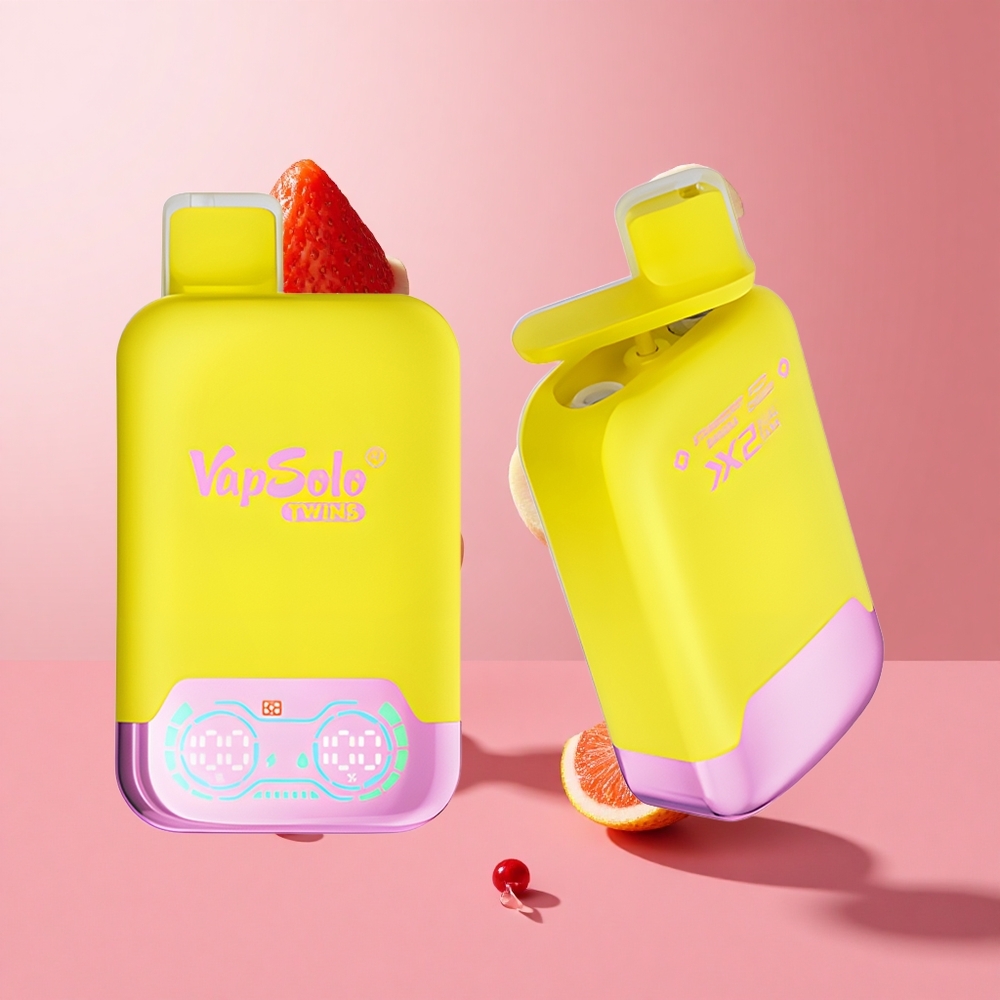 Vapsolo Twins 20000 Puffs תות בננה ודובדבן תוסס 40מ"ל 20mg/ml