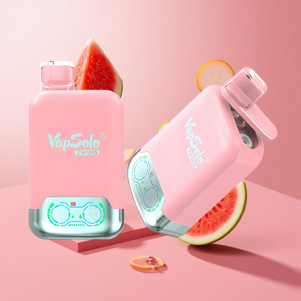 Vapsolo Twins 20000 Puffs תות קרח & מנגו אפרסק אבטיח 40 מ"ל 20mg/ml