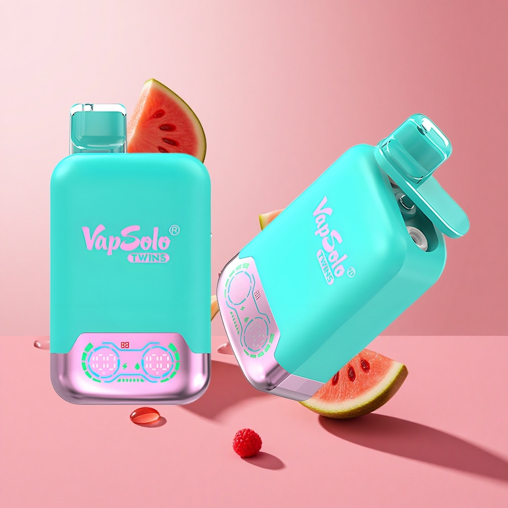 Vapsolo Twins 20000 Puffs אבטיח פטל ותלת מלון 40 מ"ל 20mg/ml