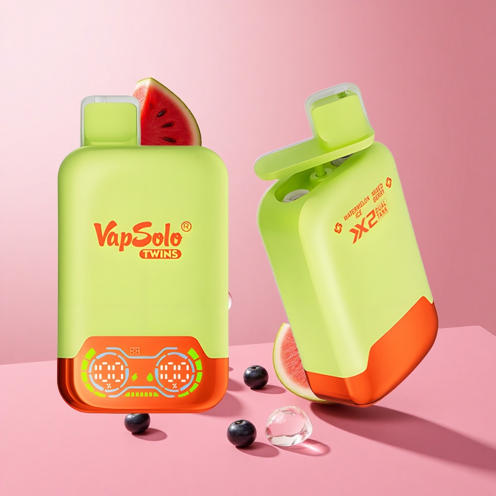 Vapsolo Twins 20000 Puffs אבטיח קר ותות מעורב 40 מ"ל 20mg/ml