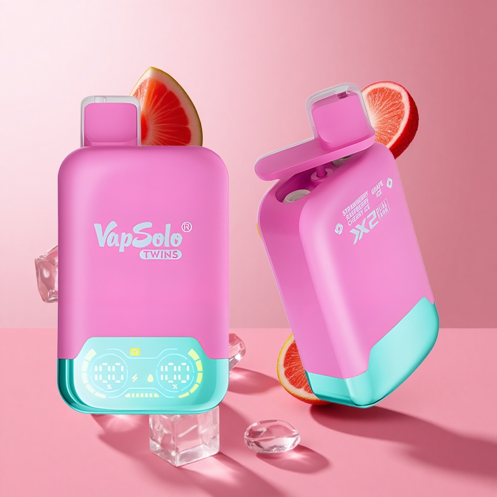 Vapsolo Twins 20000 Puffs תות פטל דובדבן קרח & ענבים קרח 40ml 20mg/ml