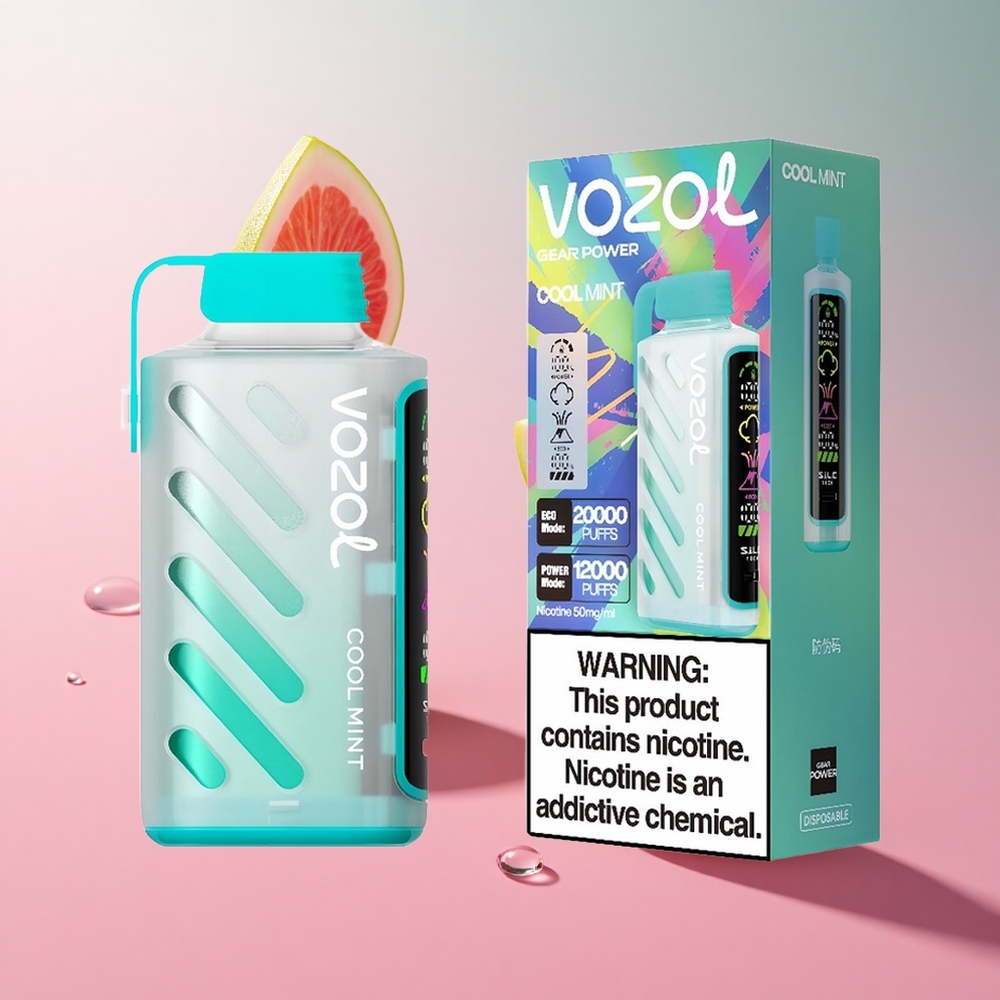 VOZOL Gear Power 20000 Puffs נענע קריר Dual Mesh Coil Full Screen Display