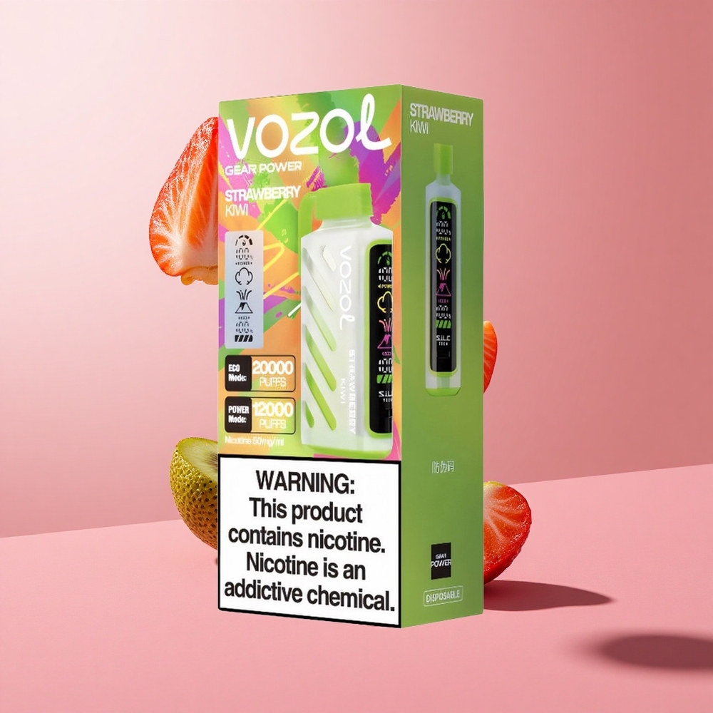 VOZOL Gear Power 20000 Puffs תות קיווי S.i.L.C. Tech Dual Mesh Coil