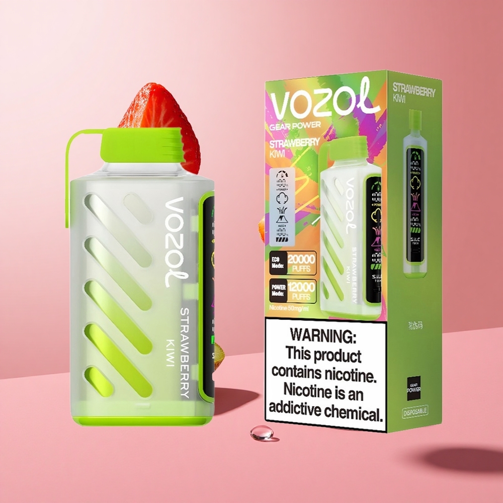 VOZOL Gear Power 20000 Puffs תות קיווי S.i.L.C. Tech Dual Mesh Coil