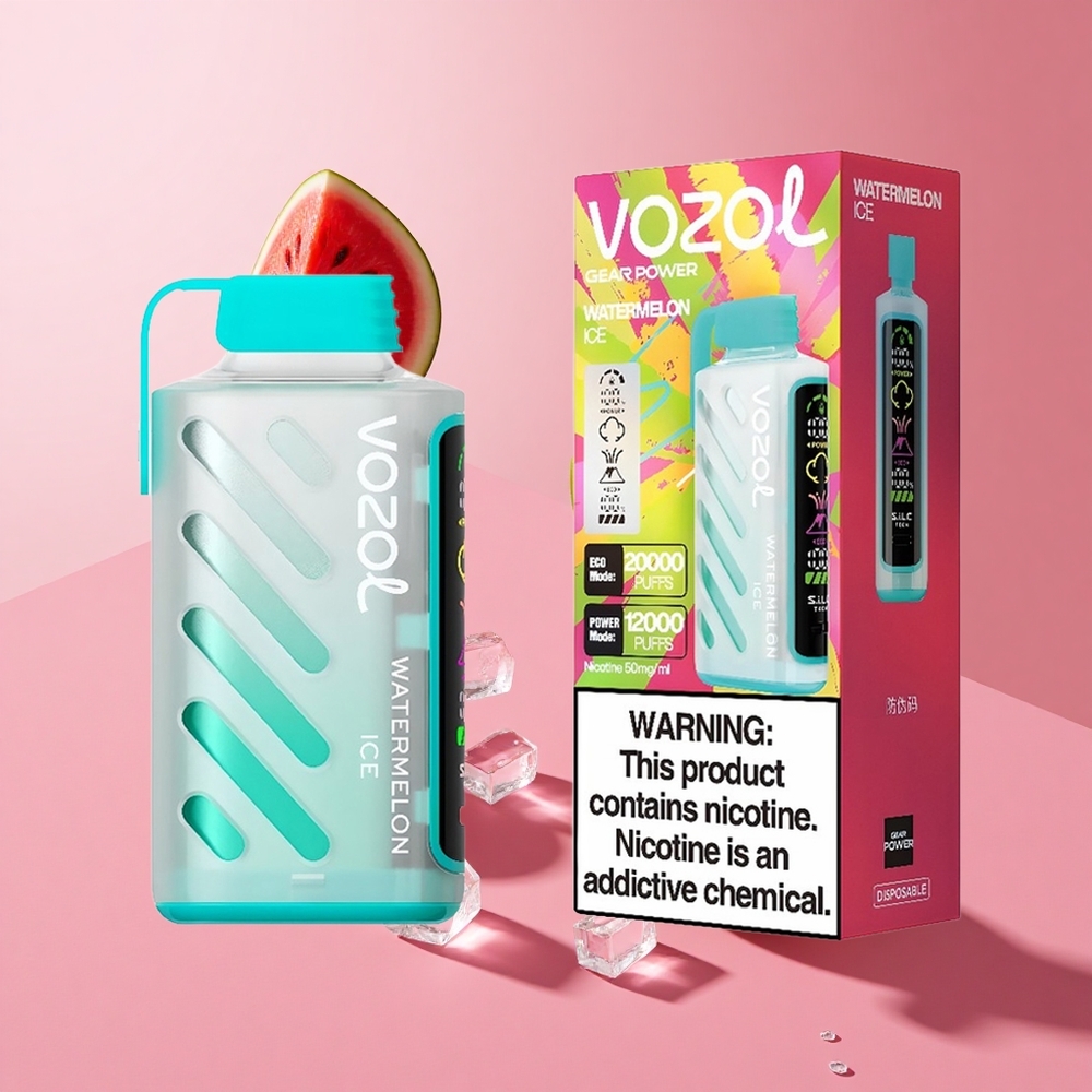 VOZOL Gear Power 20000 Puffs אבטיח קר (Watermelon Ice) Dual Mesh Coil 20mL