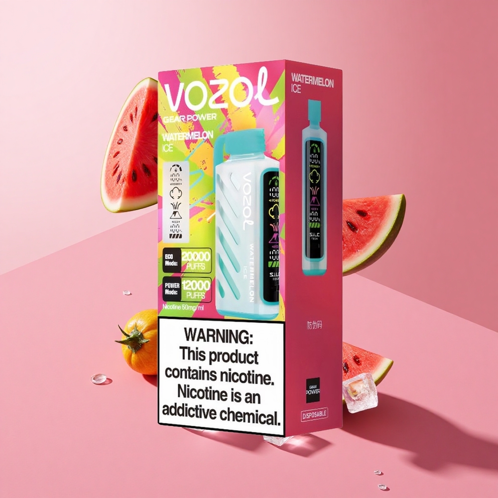 VOZOL Gear Power 20000 Puffs אבטיח קר (Watermelon Ice) Dual Mesh Coil 20mL