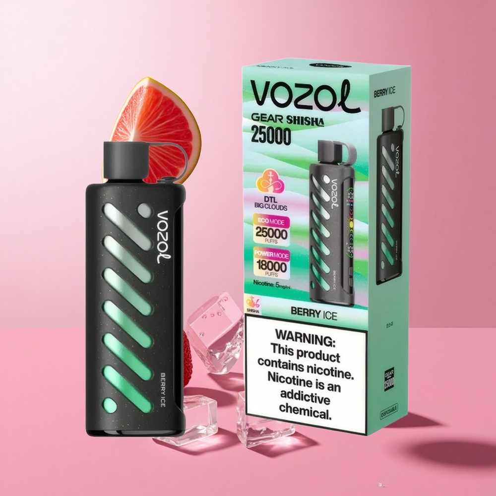 VOZOL Gear Shisha 25000 Puffs פירות יער קרח 1000mAh S.i.L.C Tech