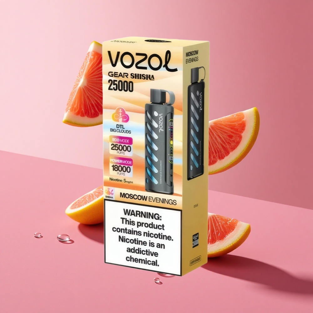 VOZOL Gear Shisha 25000 Puffs 30 טעמים Delicious 1000mAh Moscow Evenings