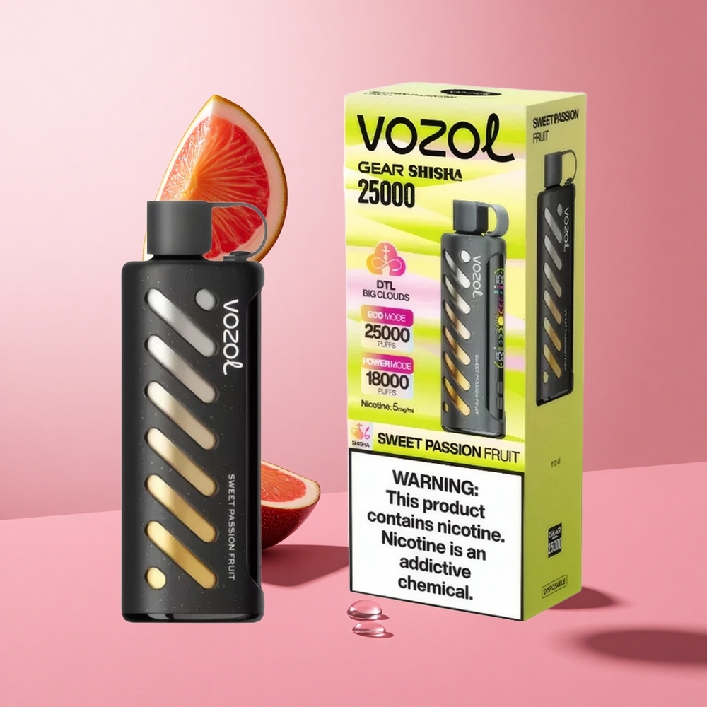 VOZOL Gear Shisha 25000 Puffs פרי פסיון מתוק 30 טעמים Delicious Dual Mesh Dual Modes