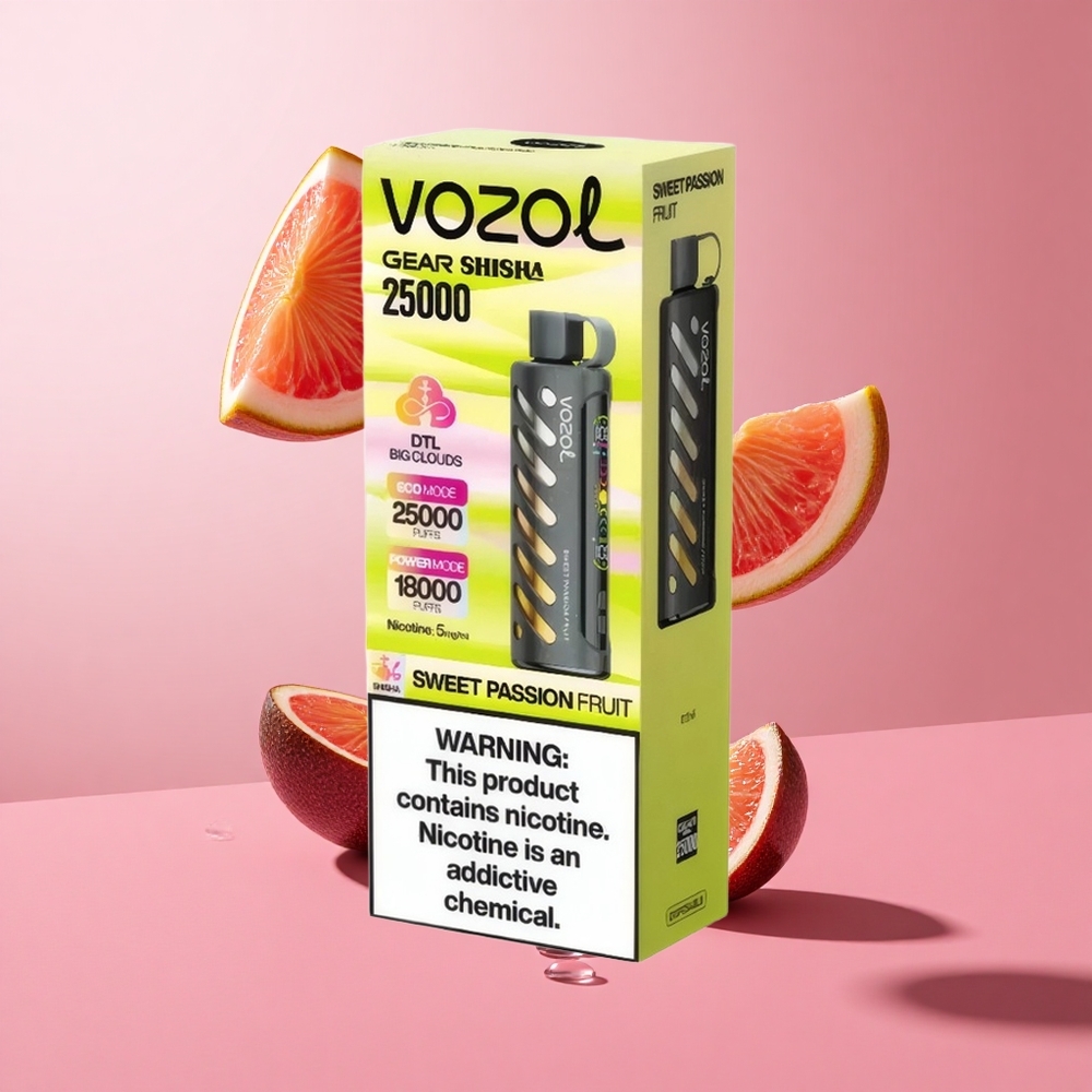 VOZOL Gear Shisha 25000 Puffs פרי פסיון מתוק 30 טעמים Delicious Dual Mesh Dual Modes