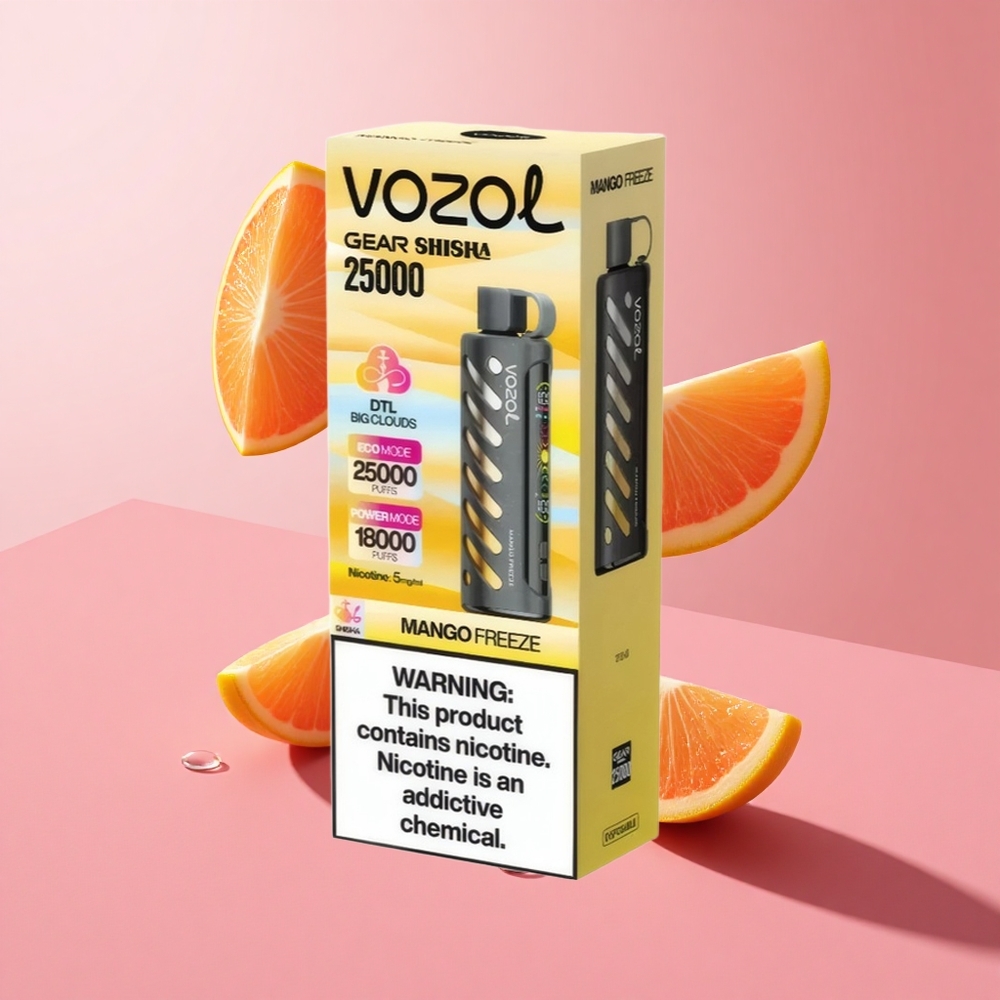 VOZOL Gear Shisha 25000 Puffs מנגו קפוא טכנולוגיית S.i.L.C סוללה 1000mAh
