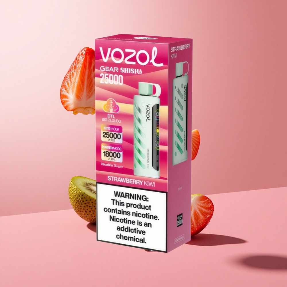 VOZOL Gear Shisha 25000 Puffs תות קיווי S.i.L.C Tech 1000mAh